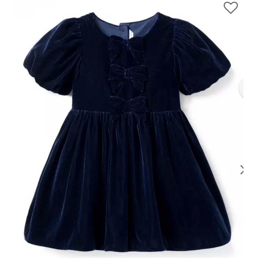 janie and jack The Velvet Bow Dress Size 2T Blue Holiday Christmas